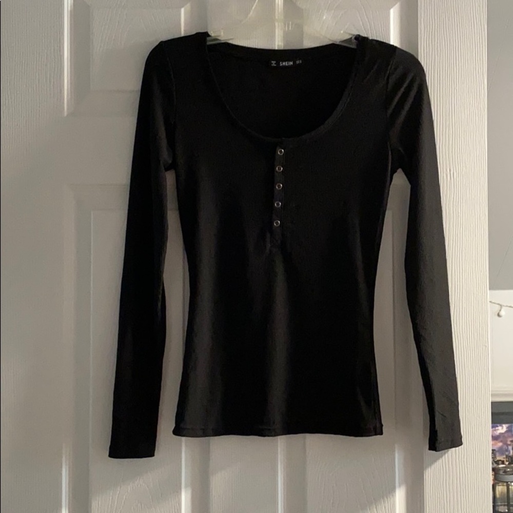 Shein Long Sleeve Black Tee